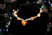 Red-Orange Heart Necklace